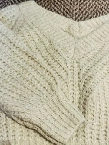 아이보리 굵은 짜임 니트