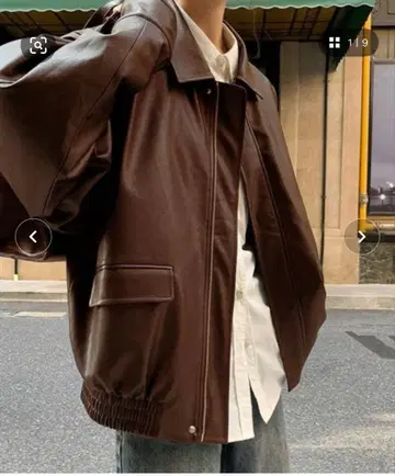 maison de therese 라이더 자켓 브라운