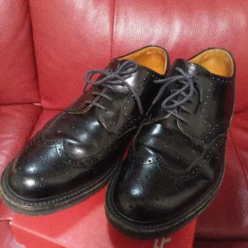 REGAL 블랙 가죽 윙팁 드레스 슈즈 26.5