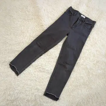 슬로브 이에나 LE DENIM 스트레치 데님 팬츠 밑단 컷팅 36