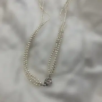 담수 진주 다층 목걸이 로즈 모티브