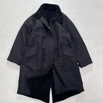 BEAUTY&YOUTH 리버서블 보아 코트 블랙 드로 코드 S