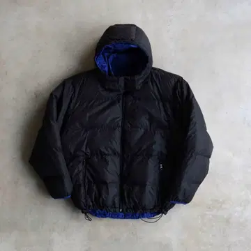 90s 랜즈 엔드 구스 다운 자켓 리버서블 블랙 x 파랑 XL