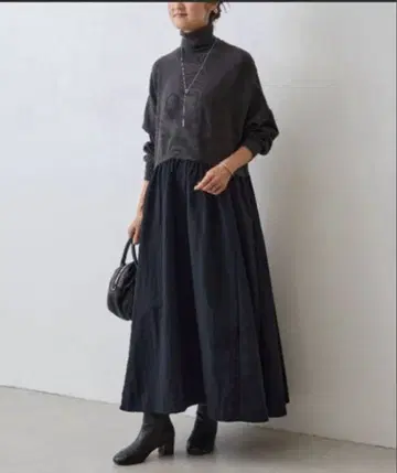 비어즐리 콤비 개더 원피스