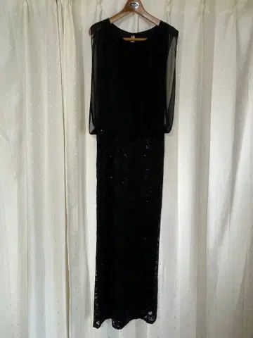 알즈 가운 블랙 파티 브라이덜 롱 드레스 S (M)