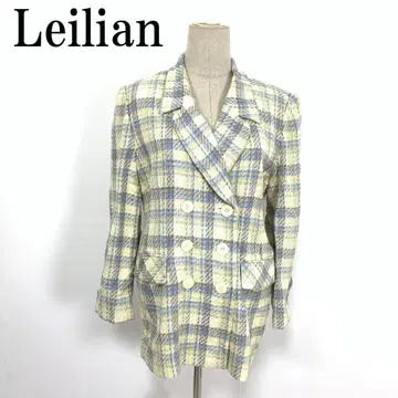 LA7951 레리안 테일러드 자켓 울 체크 화이트 파랑 9