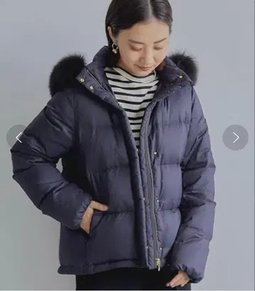 그린 라벨 릴랙싱 퍼 후드 숏 다운 코트