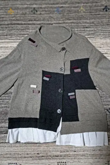 센소유니코 지우 패치워크 디자인 니트 가디건