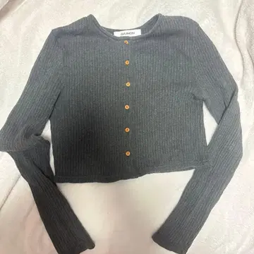 GIUNON 그레이 크롭 가디건