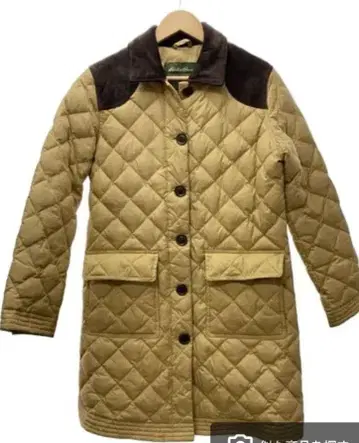 에디바우어 퀼팅 다운 자켓 스웨이드 옷깃