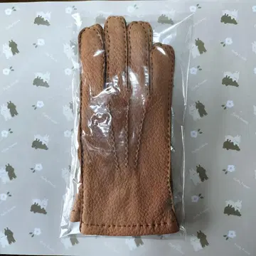 미사용 페커리 가죽 장갑 캐시미어 라이닝 카멜