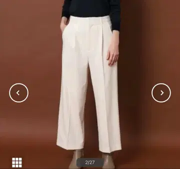 새상품 DRESSTERIOR 스트레치 서지 와이드 팬츠 34