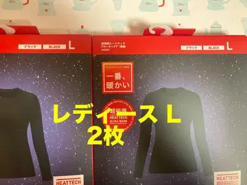 유니클로 울트라 웜 히트텍 크루넥 T 긴팔 L 블랙 2장