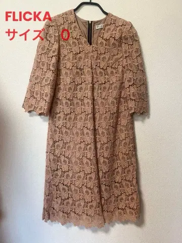 FLICKA 핑크 베이지 레이스 원피스