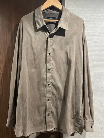 [ HARE ] 하레 스웨이드풍 오버 사이즈 셔츠 브라운