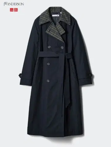 유니클로 패디드 트렌치코트 네이비 M 사이즈