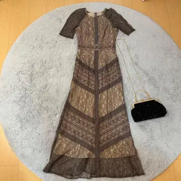 Lagunamoon 브라운 레이스 드레스