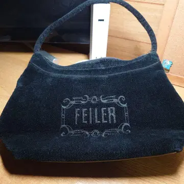 FEILER 블랙 코듀로이 숄더백