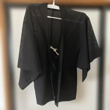 블랙 비침 겉옷 꽃무늬 자수 포함