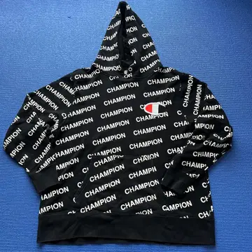 Champion 로고 프린트 후드티 L 사이즈