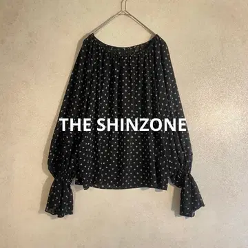 THE SHINZONE 더 신존 시어 블라우스 소매 프릴 블랙 긴팔