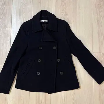 I.T.S International 네이비 더블 브레스트 피 코트 S