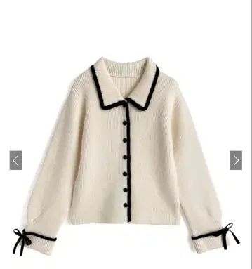 GRL 배색 라인 리본 니트 가디건 [pm708] 아이보리