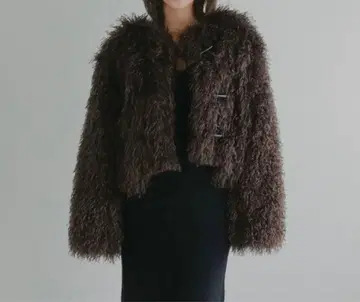 [ 오늘 한정 가격 ] N WITH. 에위즈 퍼 더플 코트 브라운