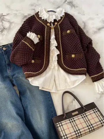 [ 메이슨 그레이 ] 비쥬 모티브 니트 자켓