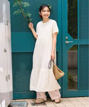 FREAK'S STORE 인도 도킹 T셔츠 원피스 화이트