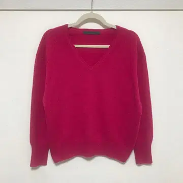 Spick and Span 핑크 V넥 니트 긴팔