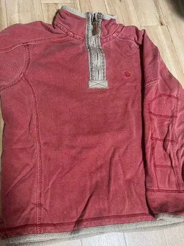 Fat Face 빨간색 하프 지퍼 트레이닝복