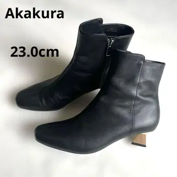 AKAKURA 아카쿠라 우드 변형 힐 숏부츠 블랙