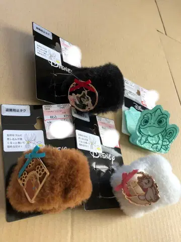 시마무라 디즈니 퍼 헤어 액세서리 3개와 집게핀 1개