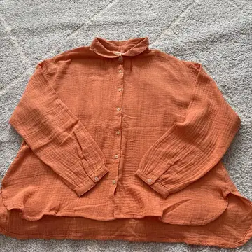 cloudnine 오렌지 버튼 셔츠 / 옅은 오렌지 / 사이즈 M~L