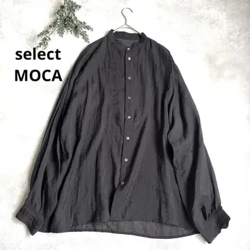 새상품급 셀렉모카 시어 포플린 부잠 절개 밴드 카라 블라우스 오버 사이즈