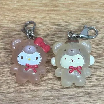 산리오 메지루시 액세서리 라떼곰 키티 폼폼푸딩 2개 세트