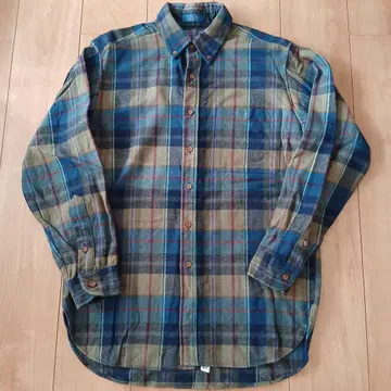 펜들턴 셔츠 울 USA 블루 옐로우 체크 퀼팅 미사용 새상품 M