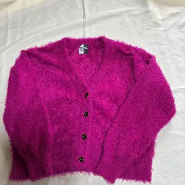 MARY QUANT 복슬복슬 핑크 가디건