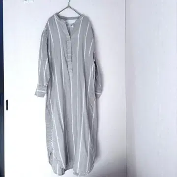 새상품급 MUJI W 거즈 스트라이프 셔츠 원피스 M 사이즈