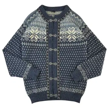 네이비 눈꽃 무늬 니트 가디건