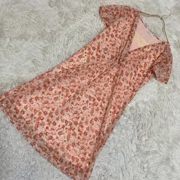 any SiS 꽃무늬 튜닉 핑크 2 화려한 V넥 오샤레 귀여운