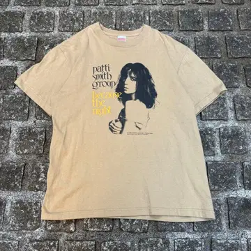 패티 스미스 그룹 티셔츠 L 밴딩 티 베이지