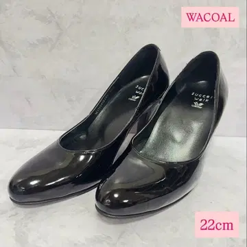 새상품급 successwalk WACOAL 에나멜 펌프스 블랙 22cm