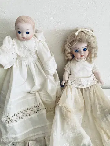 앤티크 비스크 인형 2체 세트