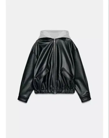 ZARA 대비 페이크 가죽 자켓