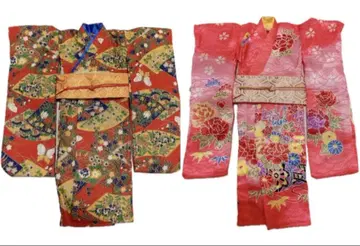 제니 인형 기모노 빨간색 핑크 일본제 타카라토미