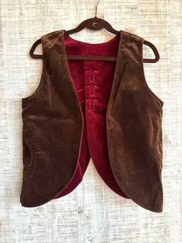 하이 하이 하이 브라운 베스트 벨벳 사이드 포켓