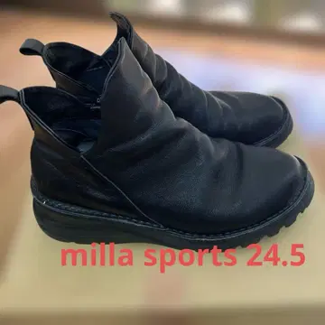 milla sports 가죽 부츠 24.5cm 블랙