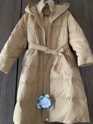 프리미엄 라이트 다운 롱 자켓 베이지